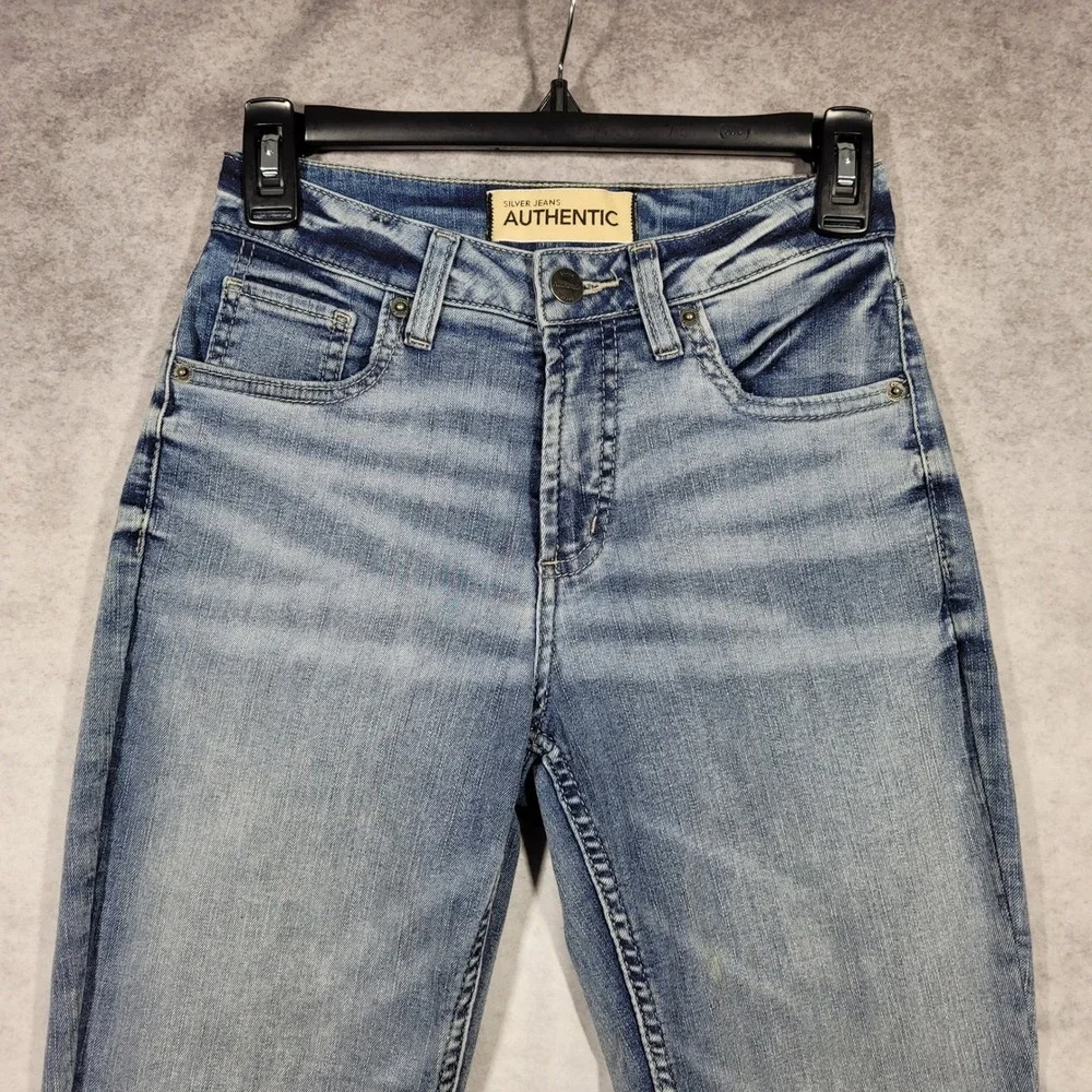 Silver Jeans Authentic Denim Womens‎ 2 Curvy High Slim Straight 25x32 *